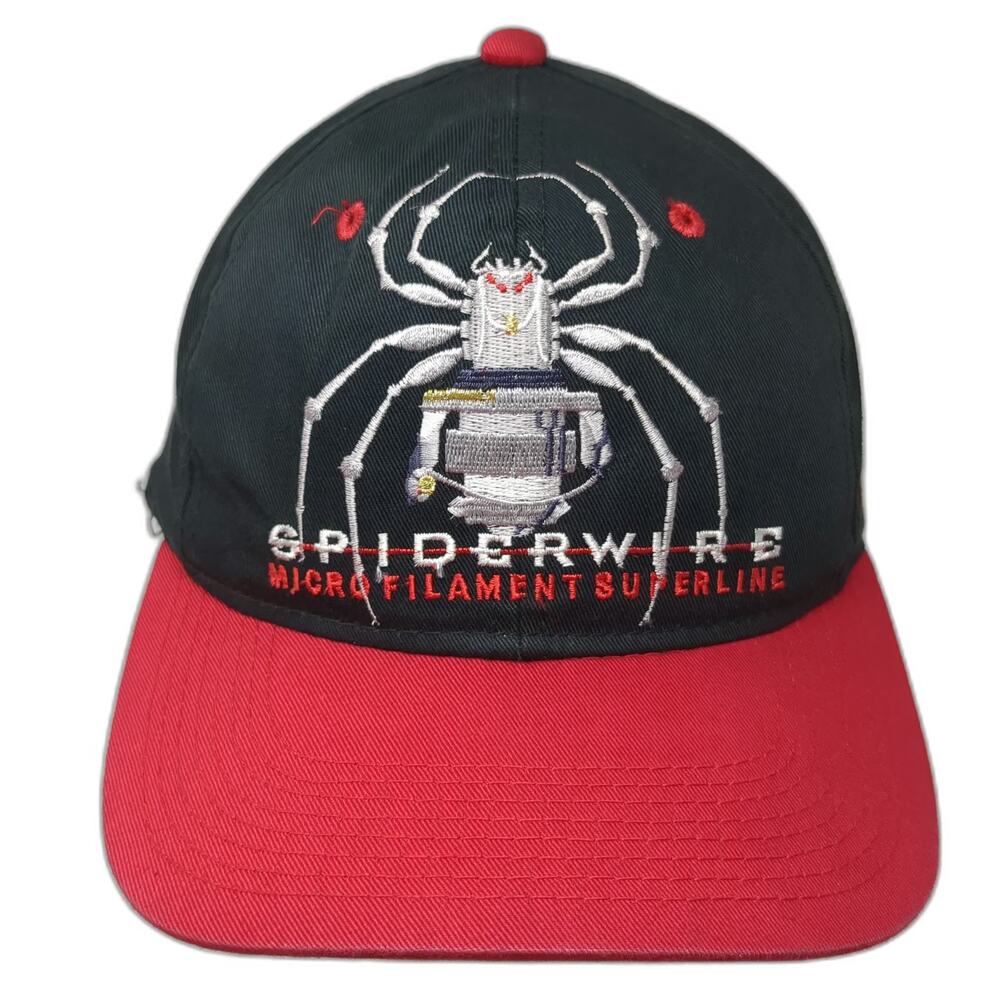 Spiderwire Snapback Black Red One Size Fishing Spectra 2000 Spider Logo Hat